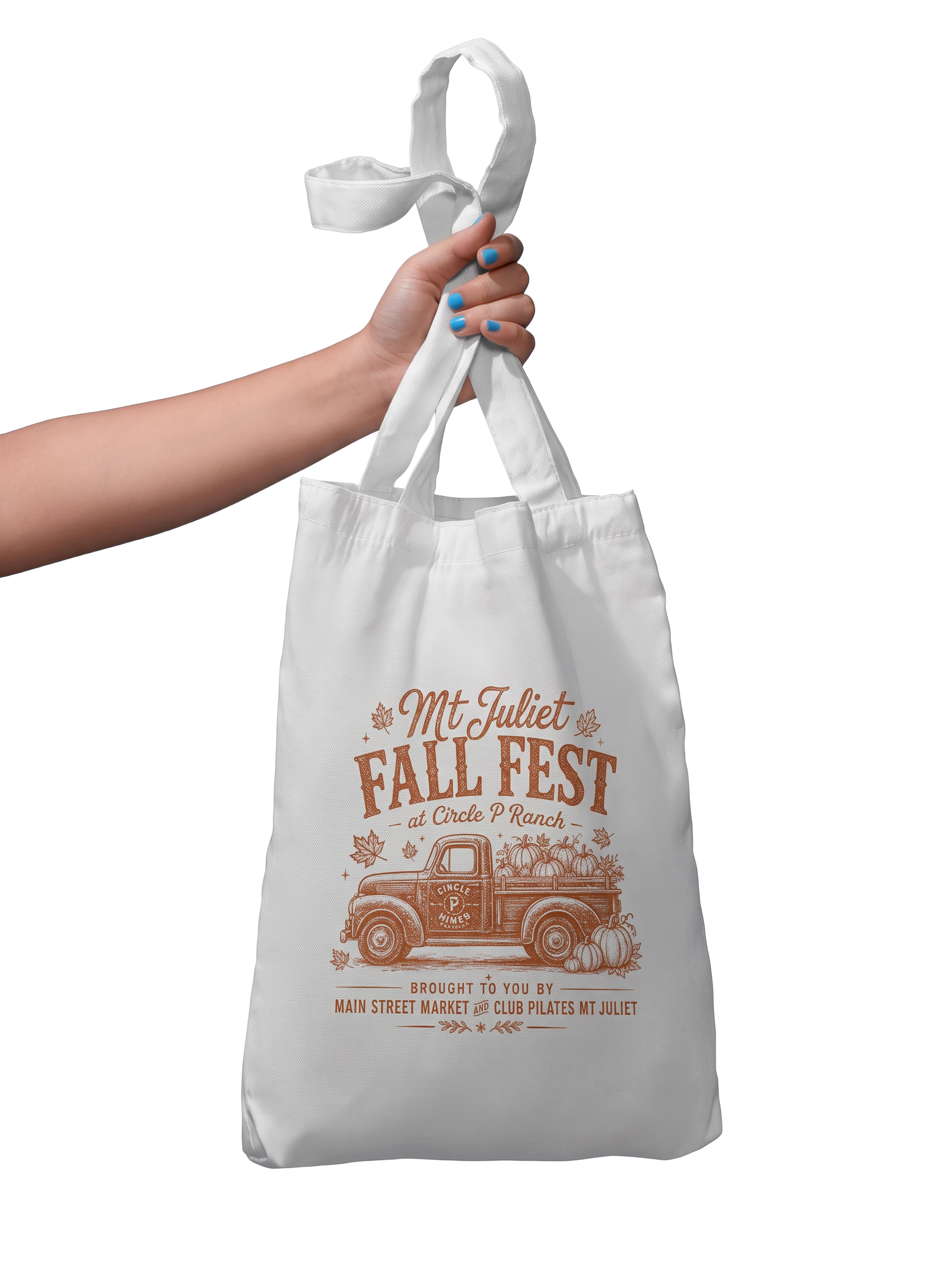 Mt. Juliet Fall Fest bag held by its straps